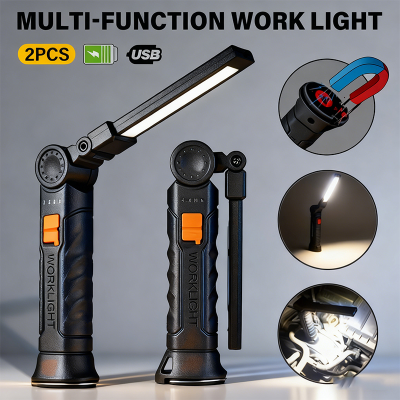 Outdoor Lighting Guide - Portable COB LED Flashlight USB Rechargeable
