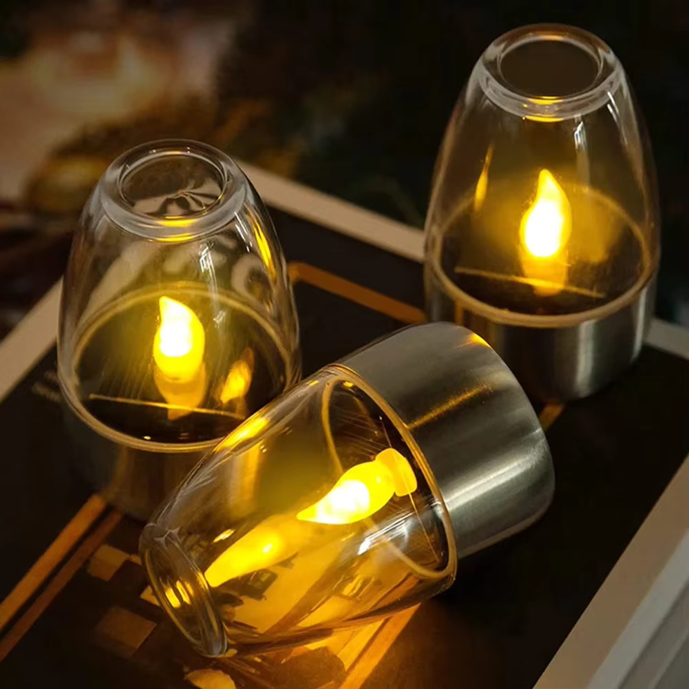 Outdoor Lighting Transformer - LED Stainless Steel Solar Candle Lights