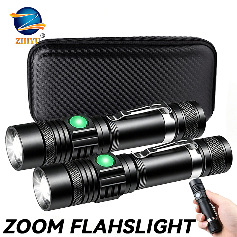 Outdoor Lighting Guide - T6 LED Rechargeable Flashlight,18650 Zoomable Torch,