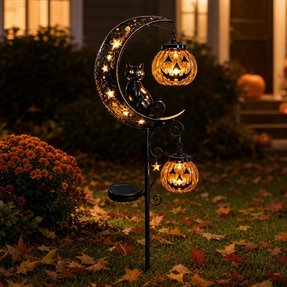 Halloween Black Cat Moon Groun - Outdoor Lighting Yard Stakes review and price