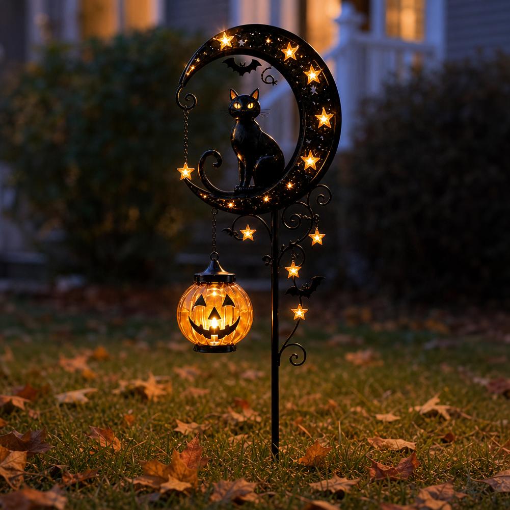 Halloween Black Cat Moon Groun - Outdoor Lighting Yard Stakes review and price