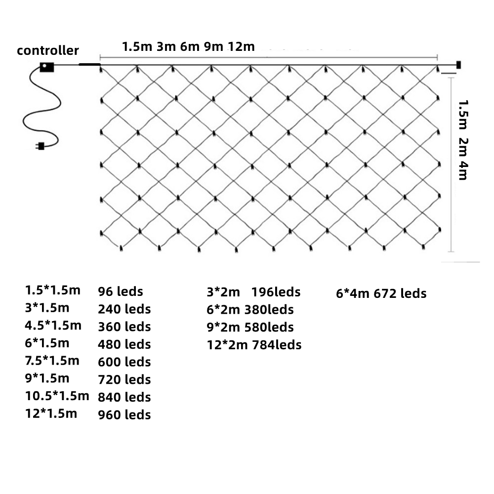 Net Mesh Led Lights 3M/6M/12M  - Outdoor Lighting Grid Screen review and price