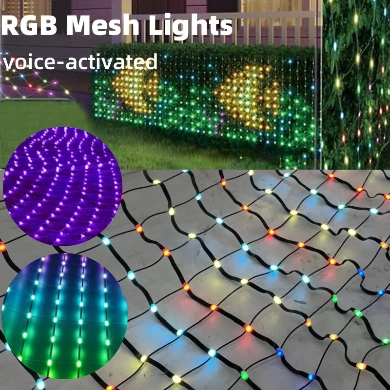 Smart Net Lights Outdoor, RGB& - Outdoor Lighting Grid Screen review and price