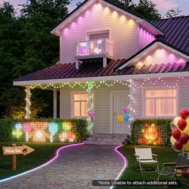Smart Net Lights Outdoor, RGB& - Outdoor Lighting Grid Screen review and price