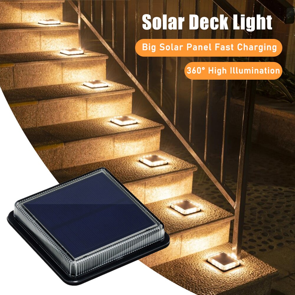 12 LEDs Solar Deck Light Large - Outdoor Lighting On Stairs review and price