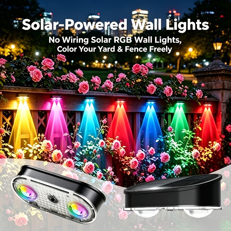 RGB Solar Fence Light IP44, 8  - Outdoor Lighting Amazon review and price