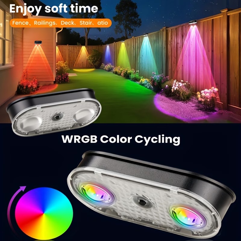RGB Solar Fence Light IP44, 8  - Outdoor Lighting Amazon review and price