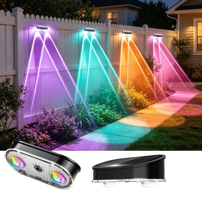 RGB Solar Fence Light IP44, 8  - Outdoor Lighting Amazon review and price