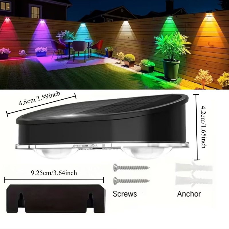 RGB Solar Fence Light IP44, 8  - Outdoor Lighting Amazon review and price
