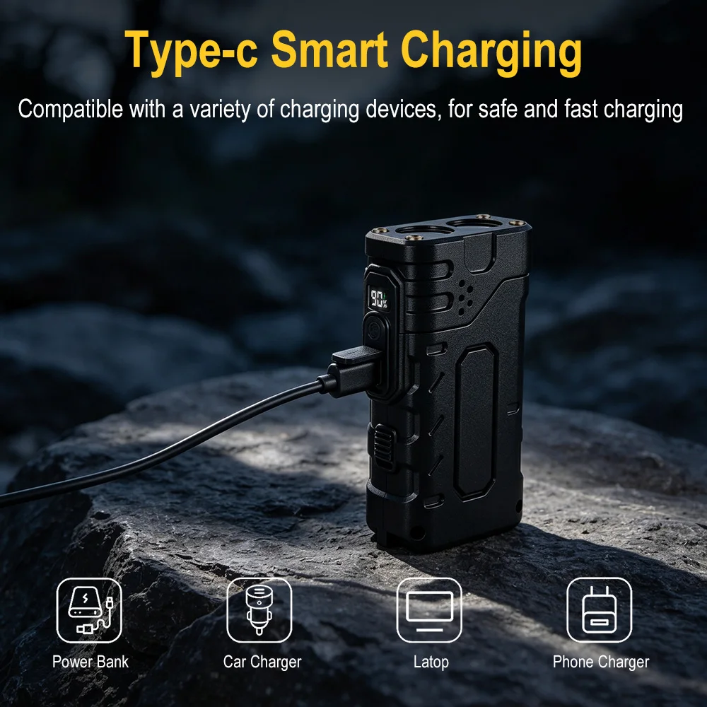 BORUIiT Hand Crank EDC LED Fla - Outdoor Lighting Guide review and price