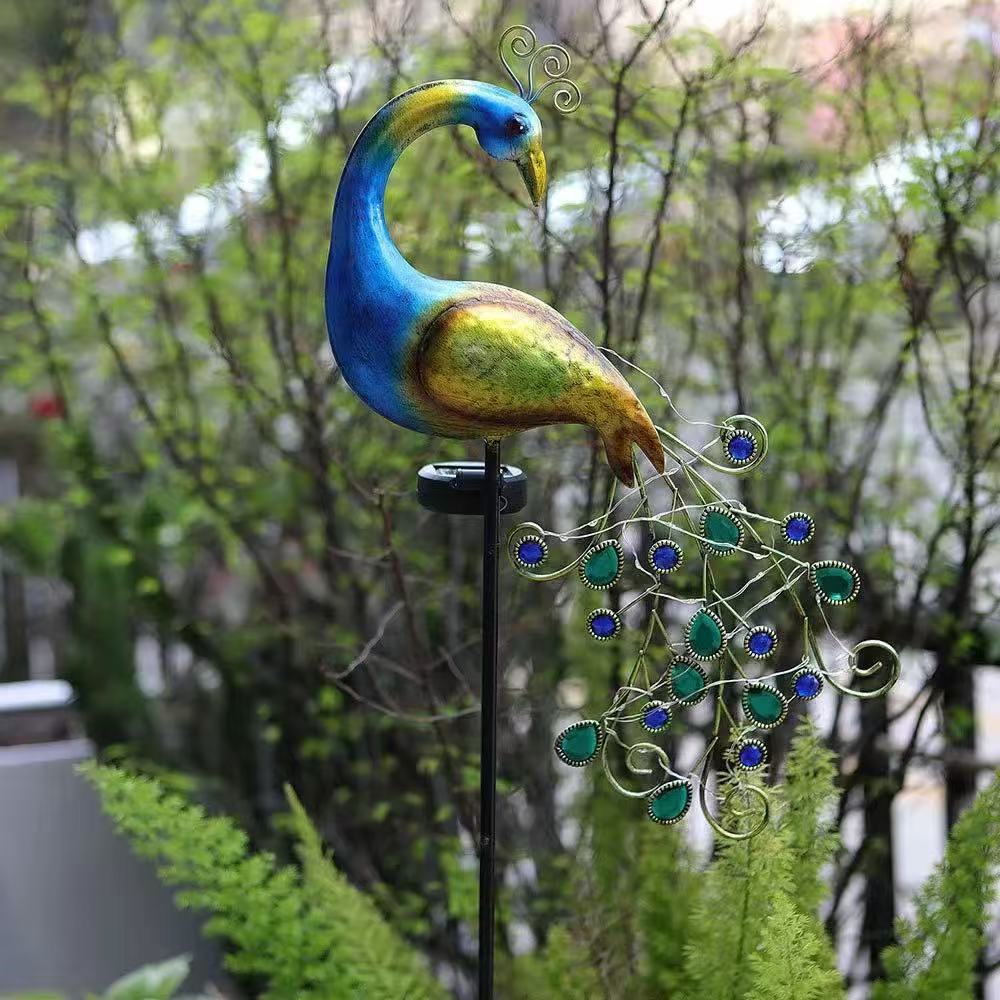 Metal Peacock Solar Stake Ligh - Outdoor Lighting Yard Stakes review and price