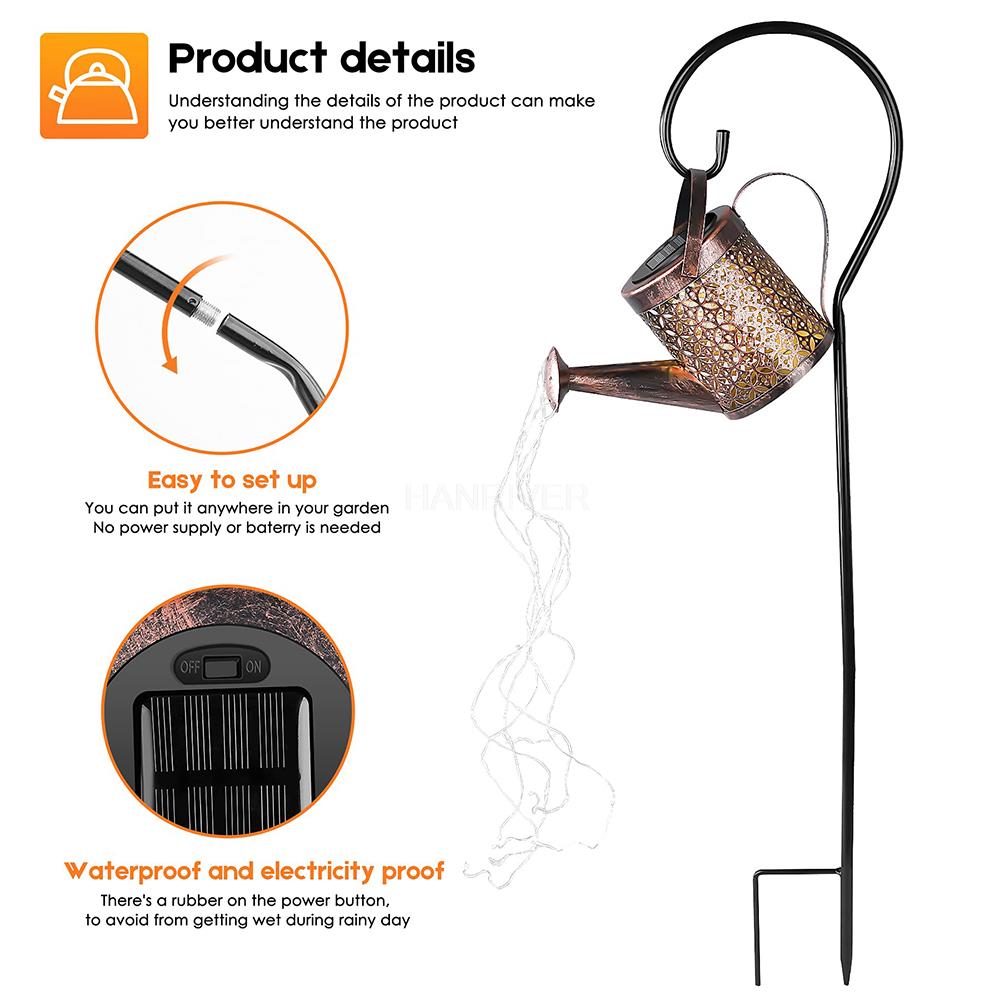 Solar Watering Can Light Hangi - Outdoor Lighting Bronze review and price
