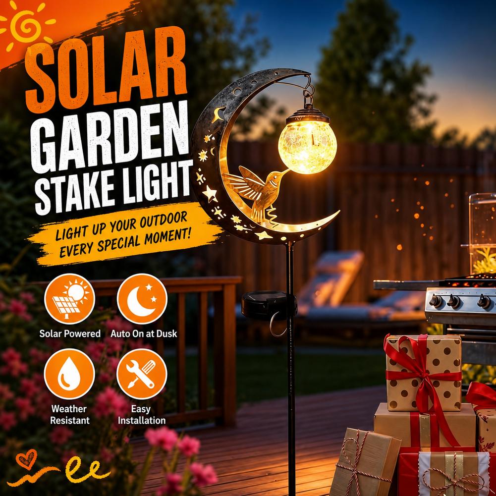 Solar Lawn Light Iron Hummingb - Outdoor Lighting Yard Stakes review and price