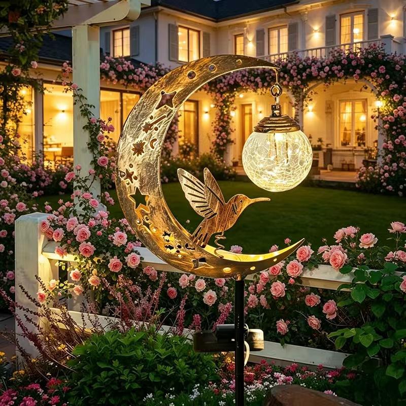Solar Lawn Light Iron Hummingb - Outdoor Lighting Yard Stakes review and price