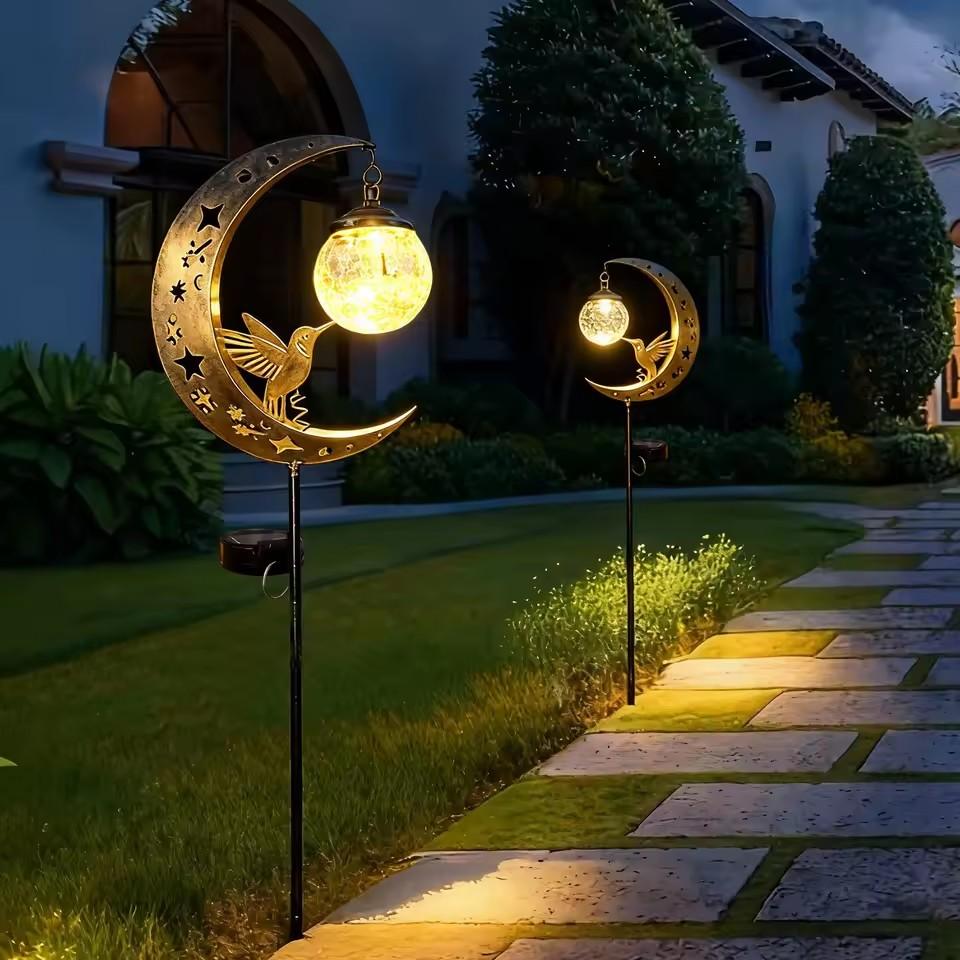 Solar Lawn Light Iron Hummingb - Outdoor Lighting Yard Stakes review and price